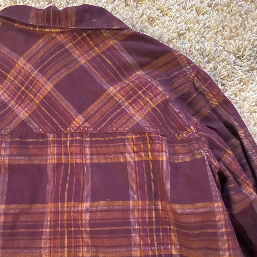 Columbia Burgundy and Orange Plaid Shirt size XL‎ - Picture 8 of 10